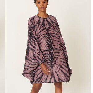 Raquel Allegra Grace Dress in grey butterfly tie dye silk 1/S